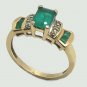 COLOMBIAN EMERALD & DIAMOND RING 14K GOLD .62 CTS