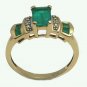 COLOMBIAN EMERALD & DIAMOND RING 14K GOLD .62 CTS