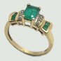 COLOMBIAN EMERALD & DIAMOND RING 14K GOLD .62 CTS