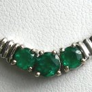 3 STONE COLOMBIAN EMERALD PENDANT 14K 1CT
