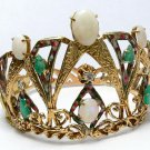 Vintage Emerald, Diamond, Enamel Opal, Crown Themed Bracelet