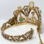 Vintage Emerald, Diamond, Enamel Opal, Crown Themed Bracelet