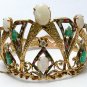 Vintage Emerald, Diamond, Enamel Opal, Crown Themed Bracelet