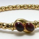 Ruby Cabochon & Gold Bangle Bracelet 14K 1.30cts