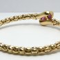 Ruby Cabochon & Gold Bangle Bracelet 14K 1.30cts