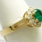 OVAL COLOMBIAN EMERALD& DIAMOND RING .80 CTS