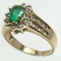 COLOMBIAN EMERALD & DIAMOND RING .35CT 14K YELLOW GOLD