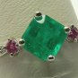 Wonderful Natural Colombian Emerald & Ruby Ring
