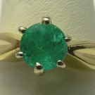 Simple Natural Colombian Emerald & Gold Ring 70pts