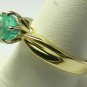 Simple Natural Colombian Emerald & Gold Ring 70pts