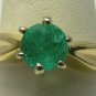 Simple Natural Colombian Emerald & Gold Ring 70pts