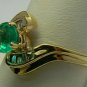 Bright Colombian Emerald & Diamond Ring .75ctw