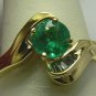 Bright Colombian Emerald & Diamond Ring .75ctw