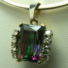 SUBLIME MYSTIC TOPAZ & DIAMOND PENDANT 8.50CTS