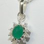 NATURAL COLOMBIAN EMERALD CABOCHON SILVER PENDANT