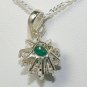 NATURAL COLOMBIAN EMERALD CABOCHON SILVER PENDANT