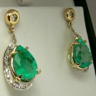 Divaesque! Custom Colombian Emerald & Diamond Earrings 12cts