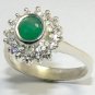 NATURAL COLOMBIAN EMERALD CABOCHON SILVER RING