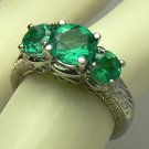 The "Orignal 3 Stone Ring" with Colombian Emeralds 2cts