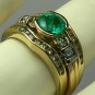 Glistening! Colombian Emerald & Diamond Wedding Set 2ct