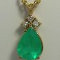 Spectacular Natural Colombian Emerald & Diamond Pendant