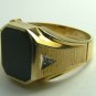 ELEGANT BLACK ONYX DIAMOND & GOLD MENS RING