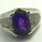 UNIQUE AMETHYST AND DIAMOND RING 18K