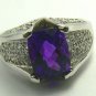 UNIQUE AMETHYST AND DIAMOND RING 18K