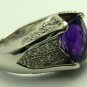 UNIQUE AMETHYST AND DIAMOND RING 18K
