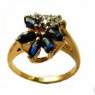 SAPPHIRE AND DIAMONDS 14K YELLOW GOLD RING