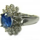 Impressive! Royal Blue Sapphire & Diamond Ring