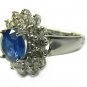 Impressive! Royal Blue Sapphire & Diamond Ring
