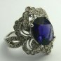 VINTAGE INSPIRED IOLITE & DIAMOND RING 1.91CTS