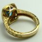 MAGNIFICENT BLUE TOPAZ & DIAMOND RING 2.30CTS