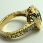 MAGNIFICENT BLUE TOPAZ & DIAMOND RING 2.30CTS