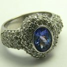 BRILLANT TANZANITE & PAVE DIAMOND RING 1.35CTS