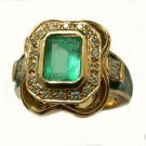 COLOMBIAN EMERALD & ENAMEL RING 2.01 CTS