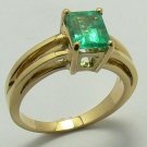 CLASSIC COLOMBIAN EMERALD & GOLD RING 1.40CTS