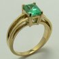 CLASSIC COLOMBIAN EMERALD & GOLD RING 1.40CTS