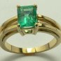 CLASSIC COLOMBIAN EMERALD & GOLD RING 1.40CTS