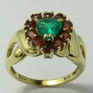 SPLENDID EMERALD & CITRINE RING .50CTS