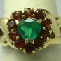 SPLENDID EMERALD & CITRINE RING .50CTS