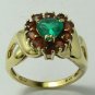 SPLENDID EMERALD & CITRINE RING .50CTS
