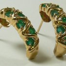 Colombian Emerald Half Hoop Earrings .60cts