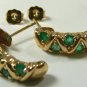 Colombian Emerald Half Hoop Earrings .60cts