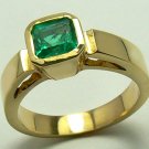 CLASSIC COLOMBIAN EMERALD & GOLD RING .80CTS
