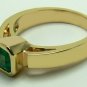 CLASSIC COLOMBIAN EMERALD & GOLD RING .80CTS