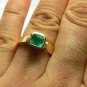 CLASSIC COLOMBIAN EMERALD & GOLD RING .80CTS