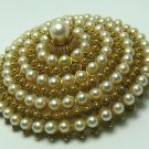 ANTIQUE ORNATE PEARL & 18K GOLD BROOCH