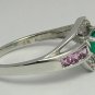 Stylish Colombian Emerald Tourmaline & Diamond Ring